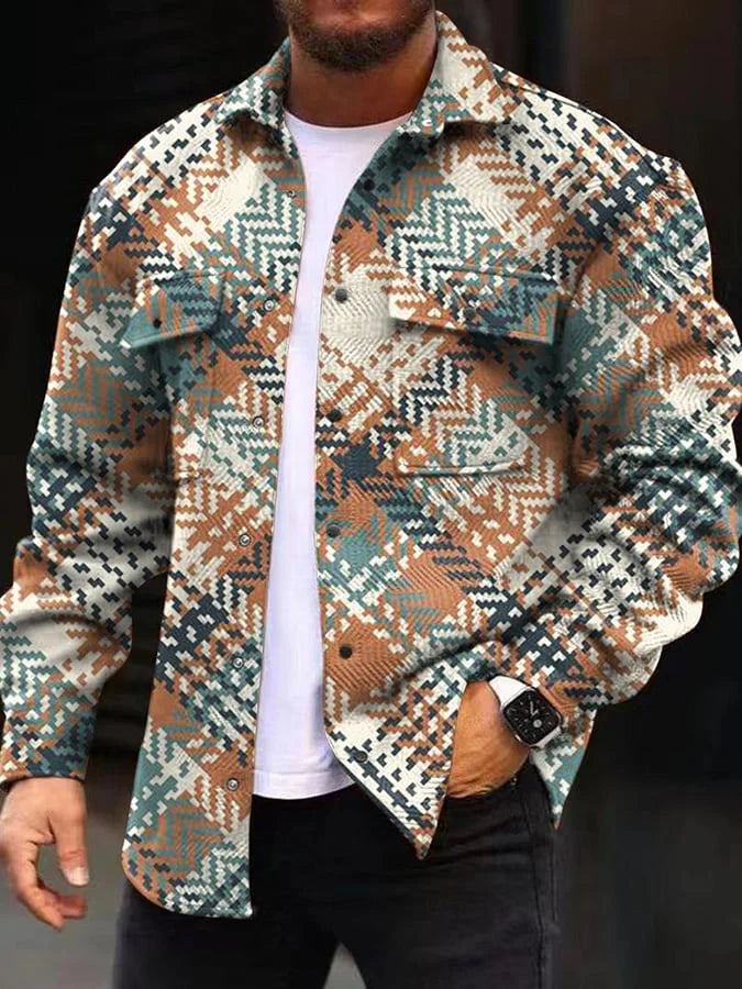 David – Karierte Bedruckte Jacke für Herren