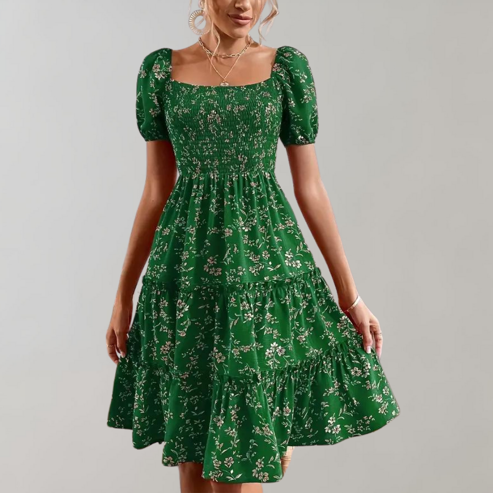 Niina - Geblümtes Sommerkleid mit quadratischem Ausschnitt