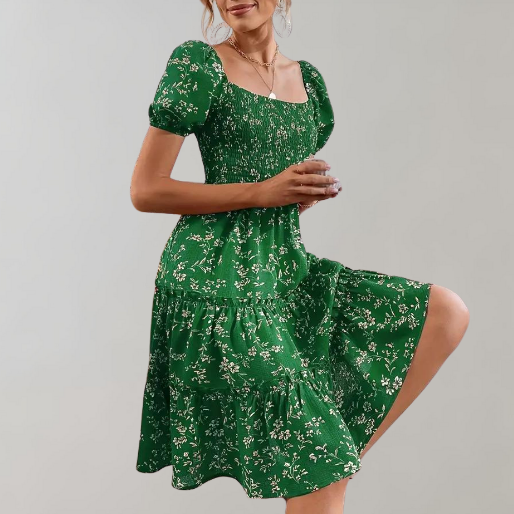 Niina - Geblümtes Sommerkleid mit quadratischem Ausschnitt