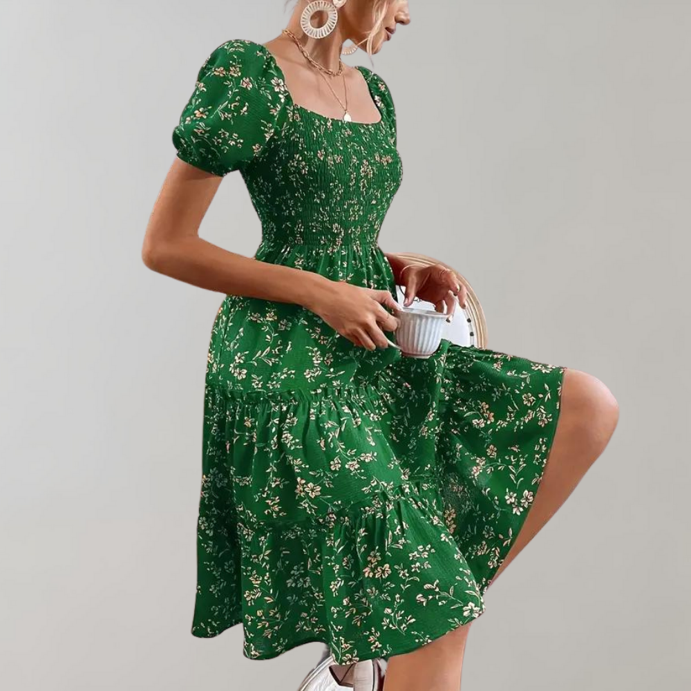 Niina - Geblümtes Sommerkleid mit quadratischem Ausschnitt
