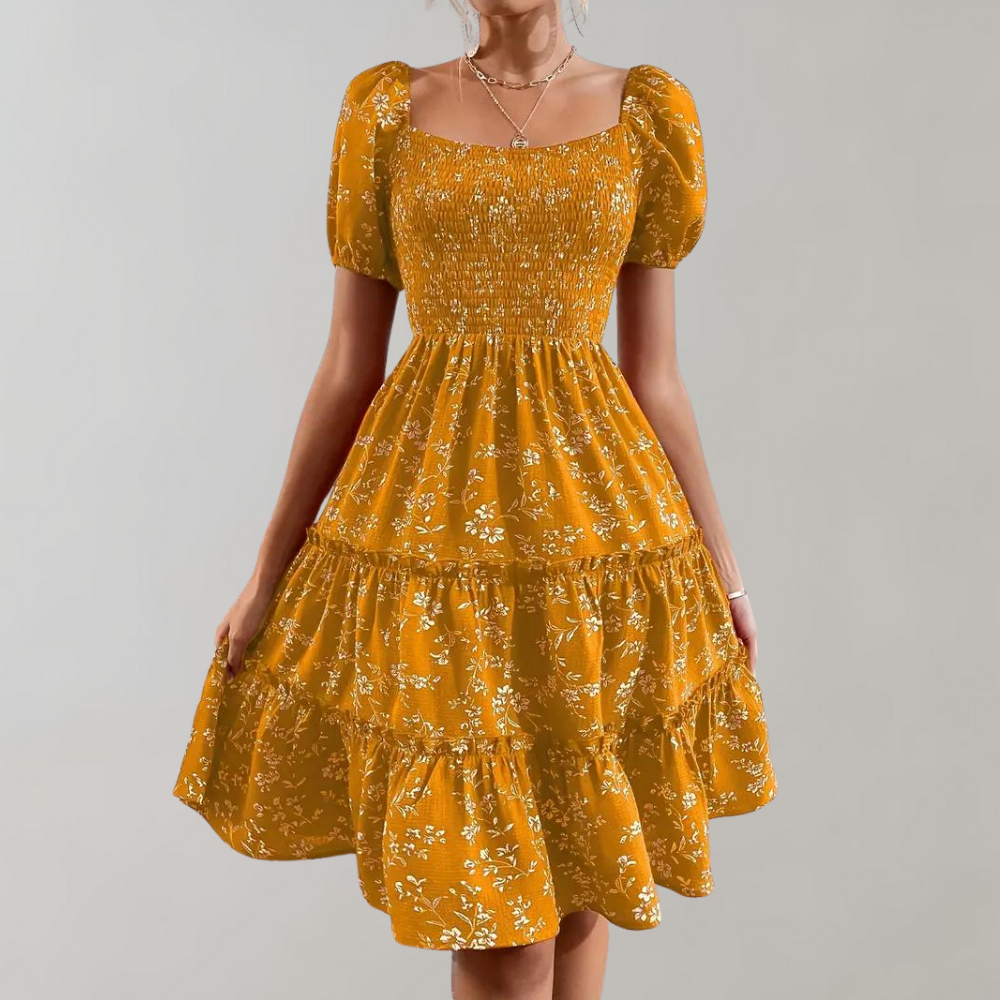 Niina - Geblümtes Sommerkleid mit quadratischem Ausschnitt