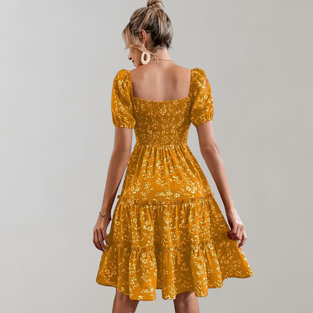 Niina - Geblümtes Sommerkleid mit quadratischem Ausschnitt