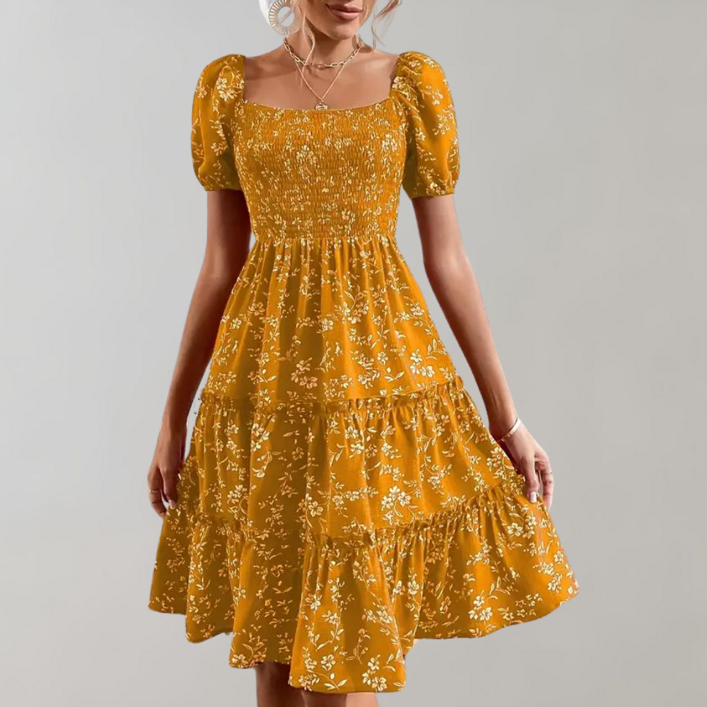 Niina - Geblümtes Sommerkleid mit quadratischem Ausschnitt