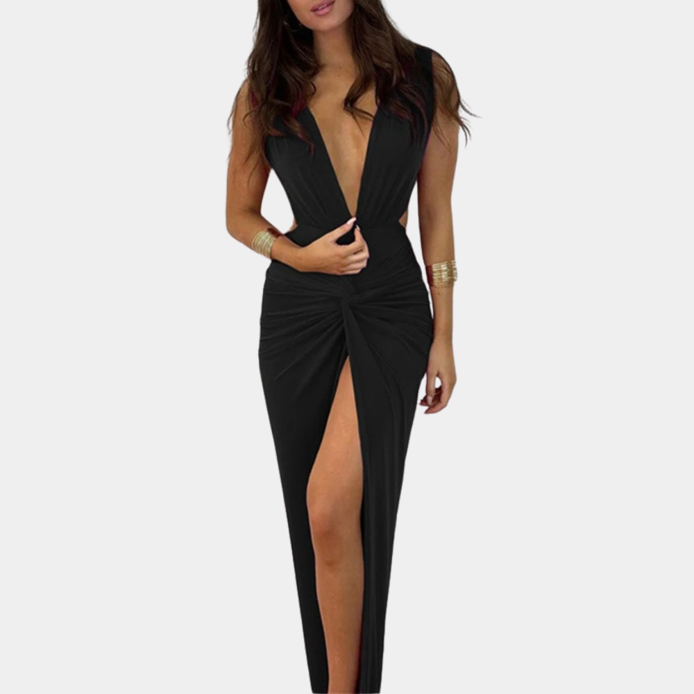 Magdalena - Modisches Kleid mit tiefem V-Ausschnitt für Damen