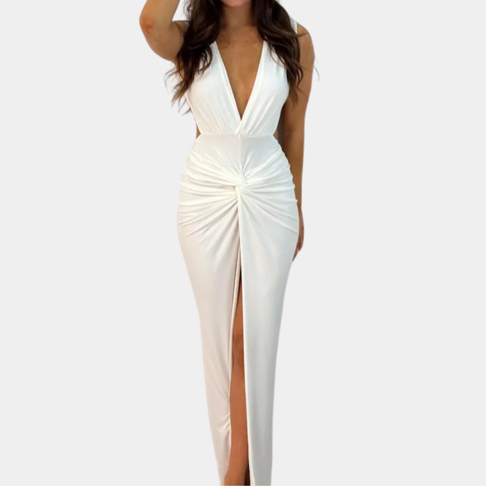 Magdalena - Modisches Kleid mit tiefem V-Ausschnitt für Damen