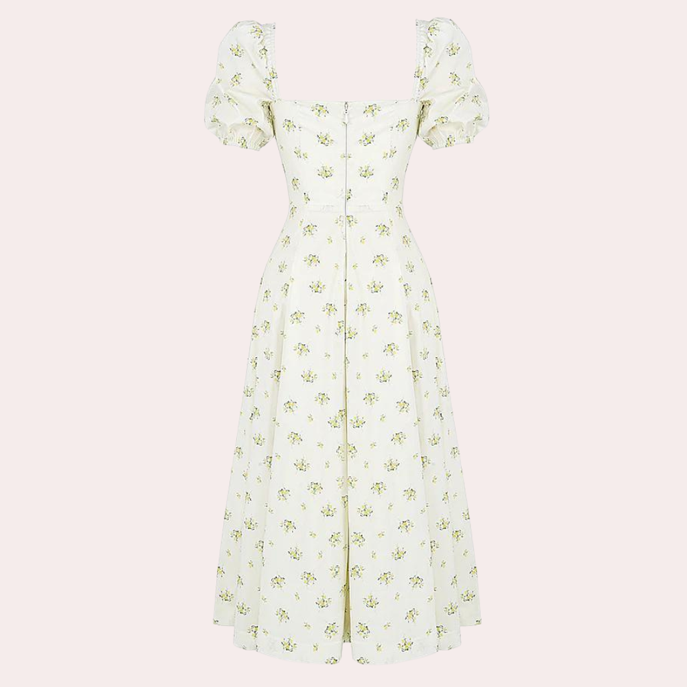 Sylvie - Geblümtes Damenkleid mit Schlitz
