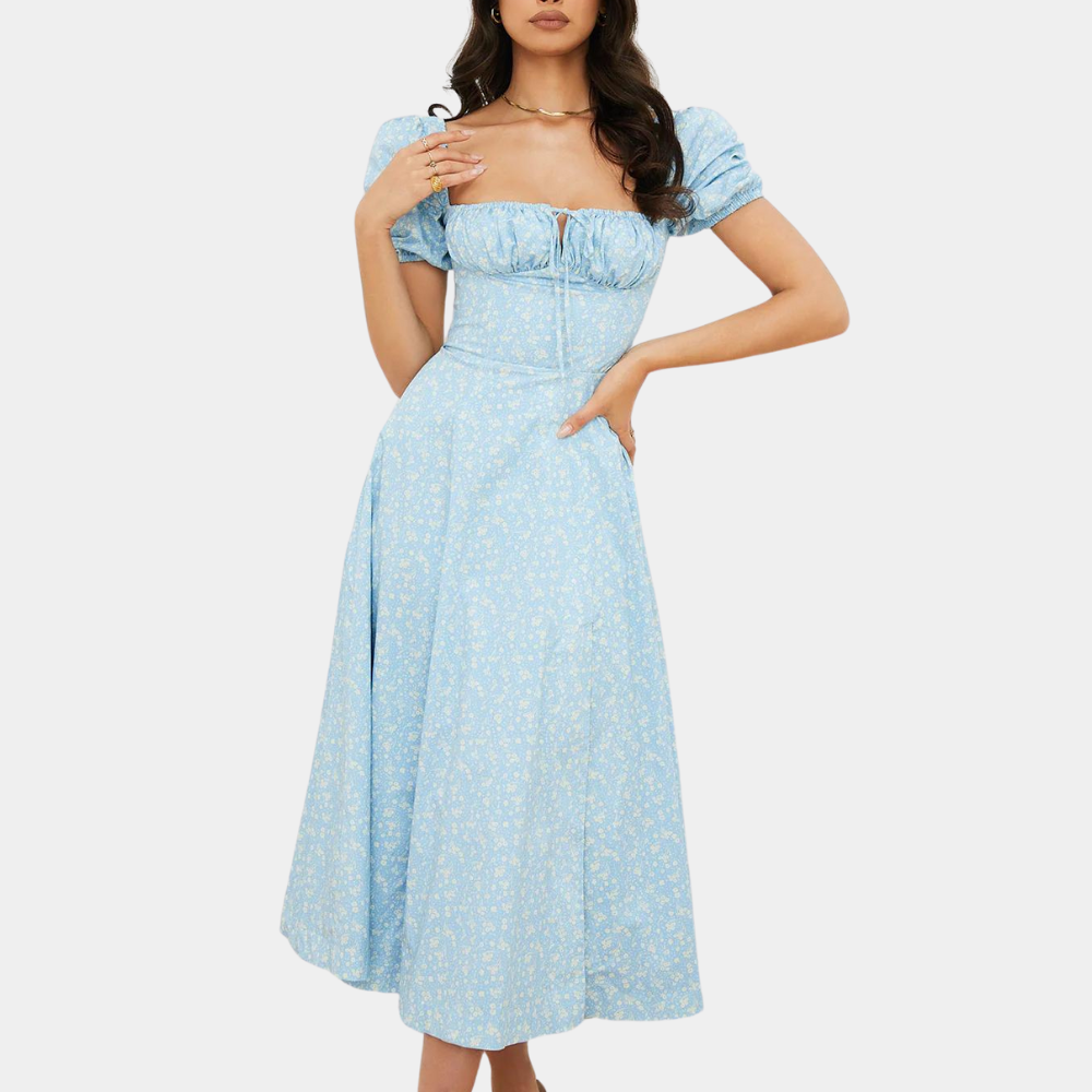Sylvie - Geblümtes Damenkleid mit Schlitz