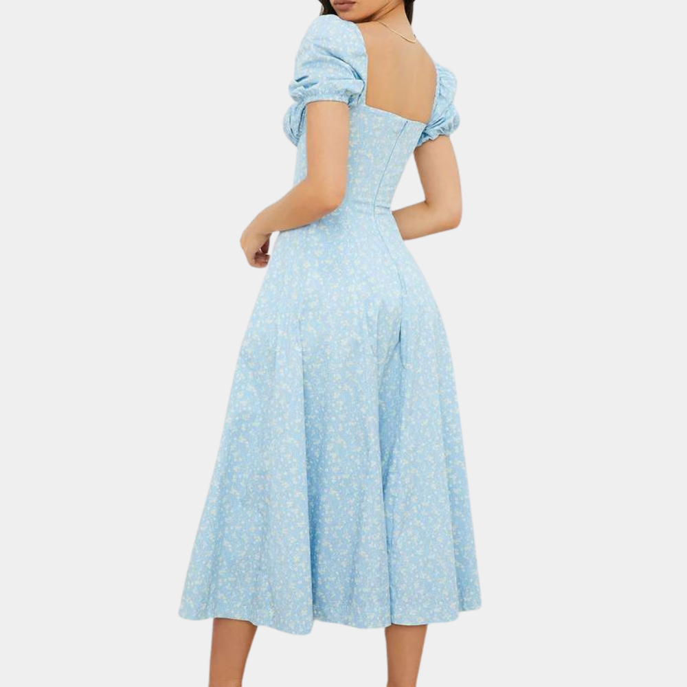 Sylvie - Geblümtes Damenkleid mit Schlitz