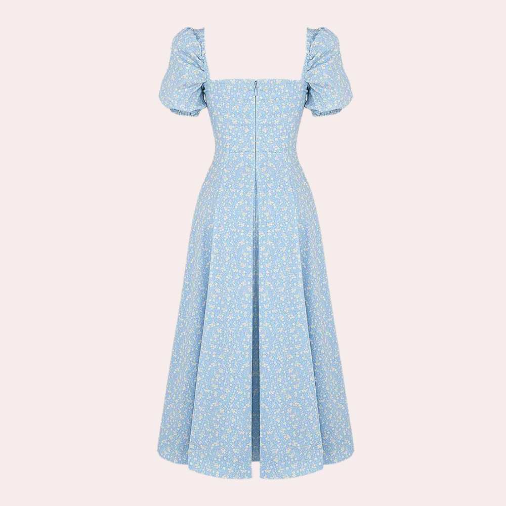 Sylvie - Geblümtes Damenkleid mit Schlitz