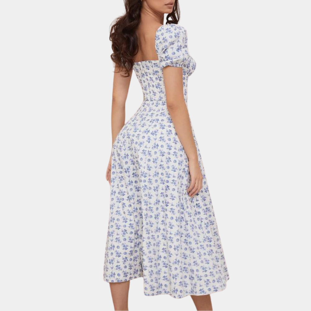 Sylvie - Geblümtes Damenkleid mit Schlitz