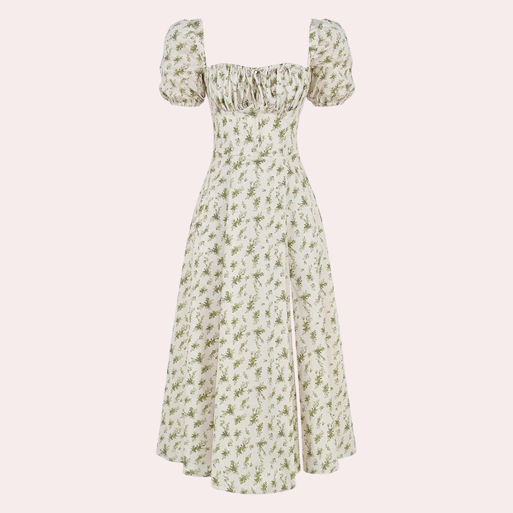 Sylvie - Geblümtes Damenkleid mit Schlitz