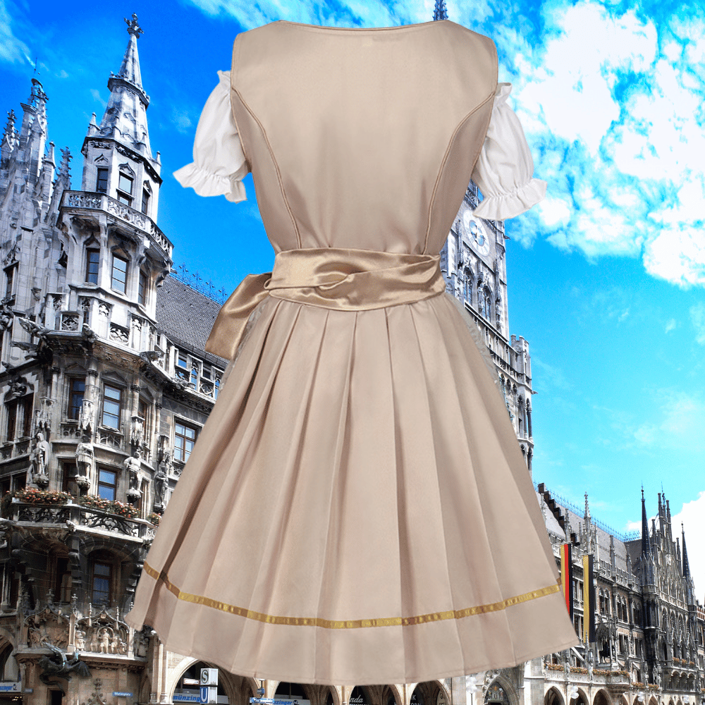 Eliza | Dirndlkleid mit bestickter Schürze und schimmernder Optik für Frauen