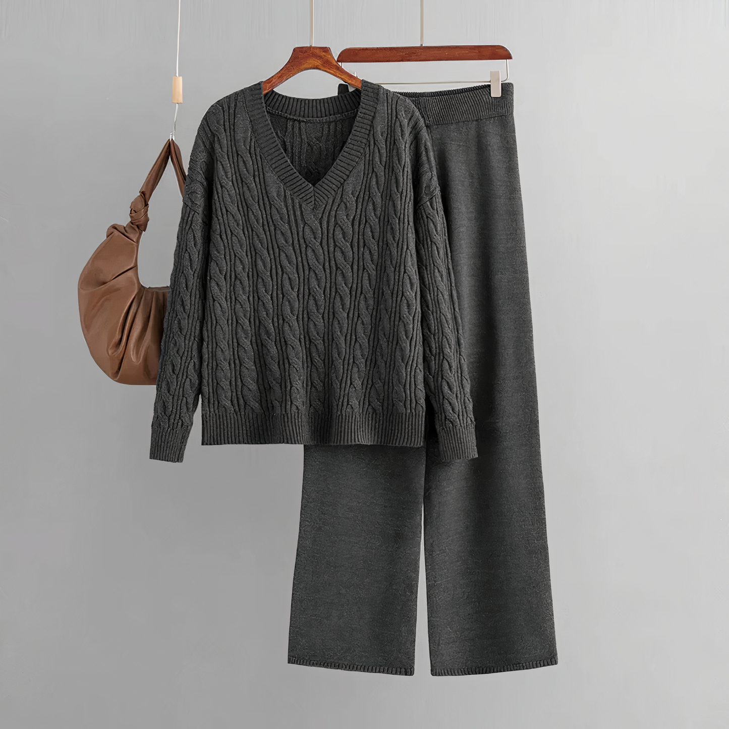 Annalise - Winter V-Ausschnitt Strickpullover Set