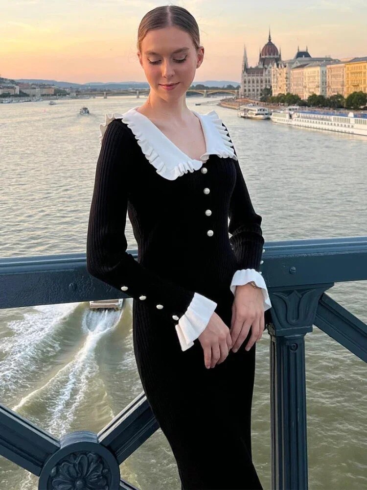 Isolde - Rüschen Maxikleid