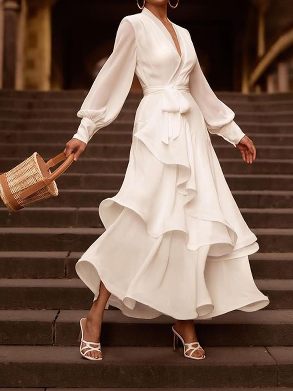 Kendra - Langärmeliges Wickelkleid für Frauen