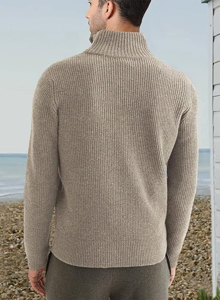 Soren - Modische Strickjacke mit Viertelreißverschluss