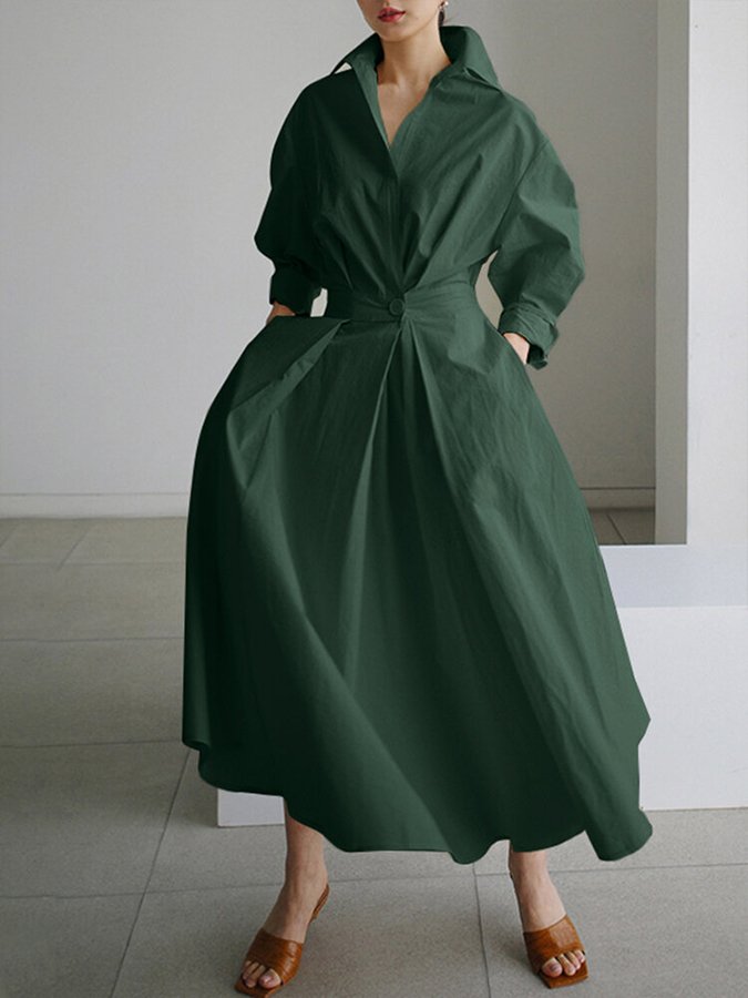 Felicia - Langärmeliges Kleid mit Umlegekragen