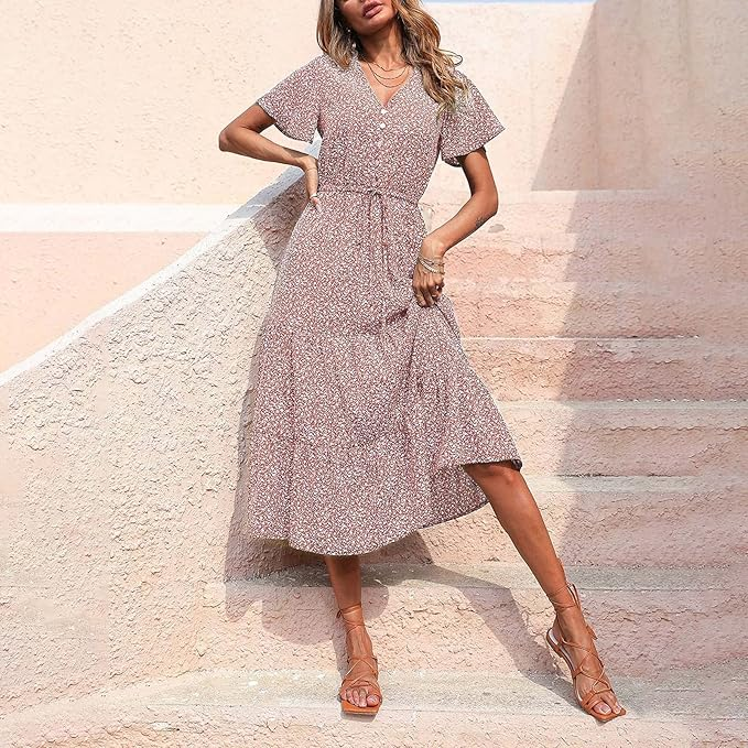 Everleigh - Midikleid mit Knöpfen
