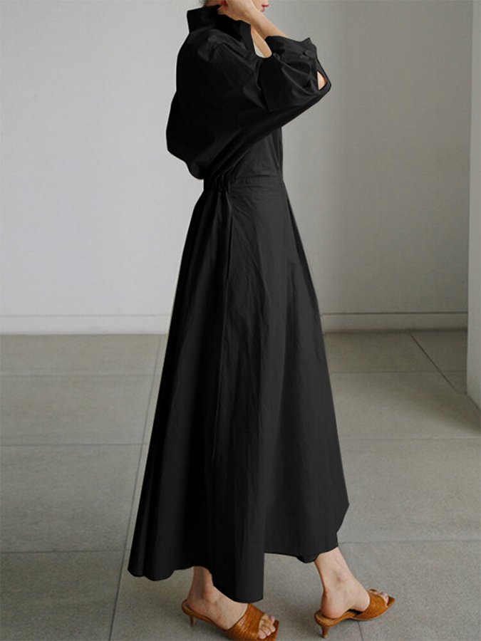 Felicia - Langärmeliges Kleid mit Umlegekragen