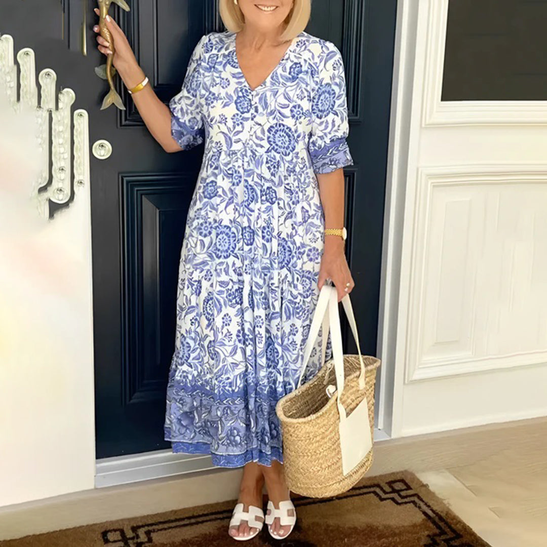 Bronya - Elegantes Kleid mit V-Ausschnitt