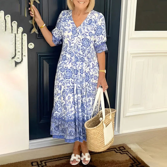 Bronya - Elegantes Kleid mit V-Ausschnitt