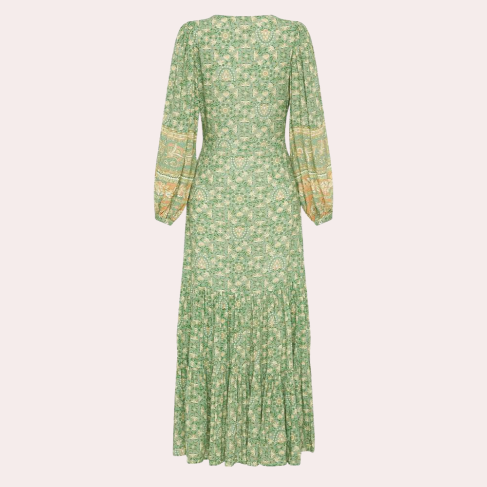 Elvira - Langes Damenkleid mit Knöpfen