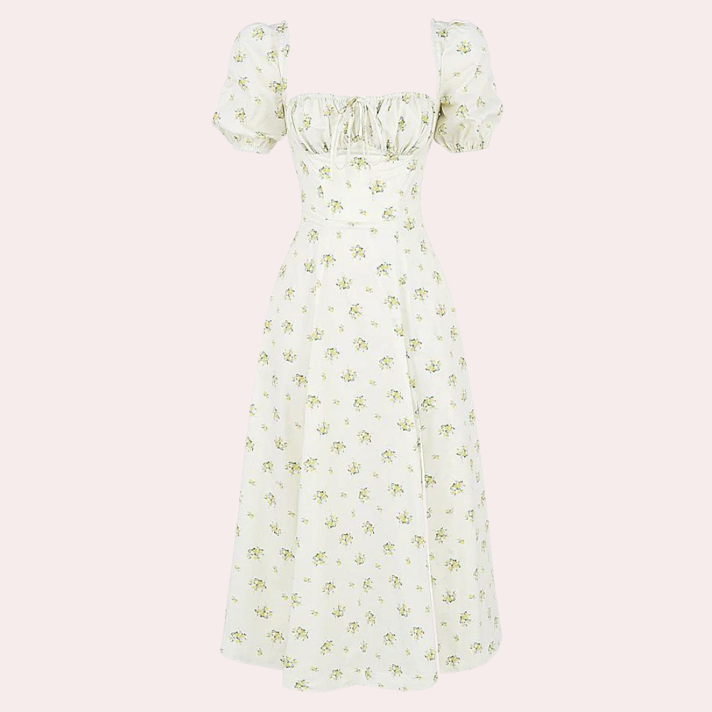 Sylvie - Geblümtes Damenkleid mit Schlitz
