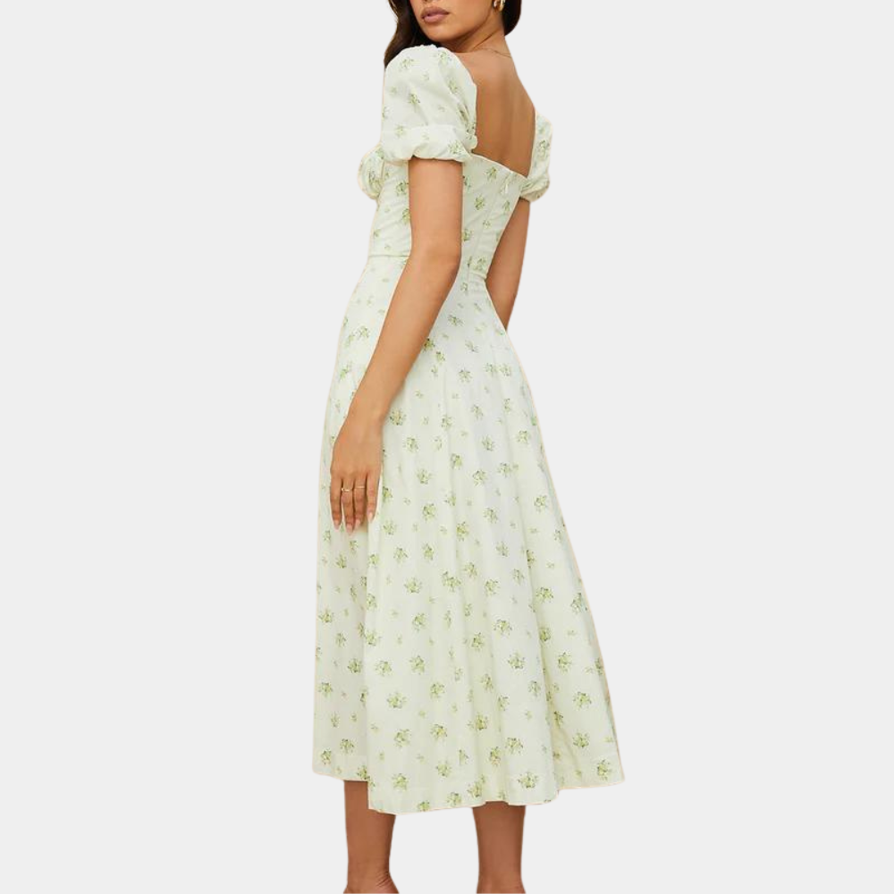 Sylvie - Geblümtes Damenkleid mit Schlitz