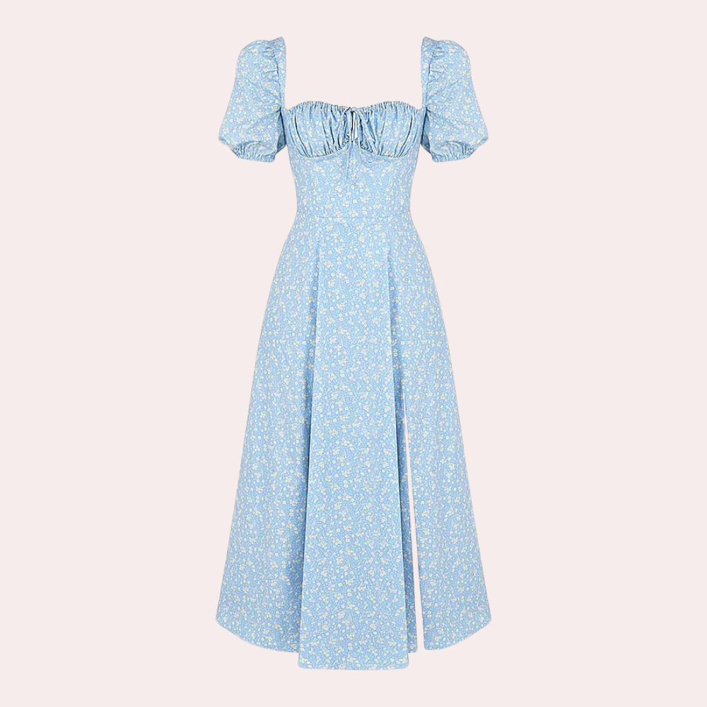Sylvie - Geblümtes Damenkleid mit Schlitz