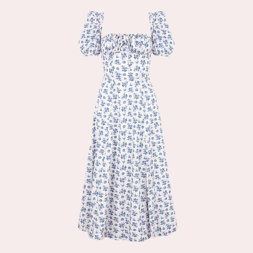Sylvie - Geblümtes Damenkleid mit Schlitz