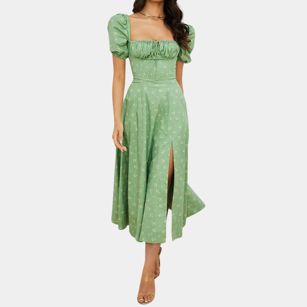 Sylvie - Geblümtes Damenkleid mit Schlitz