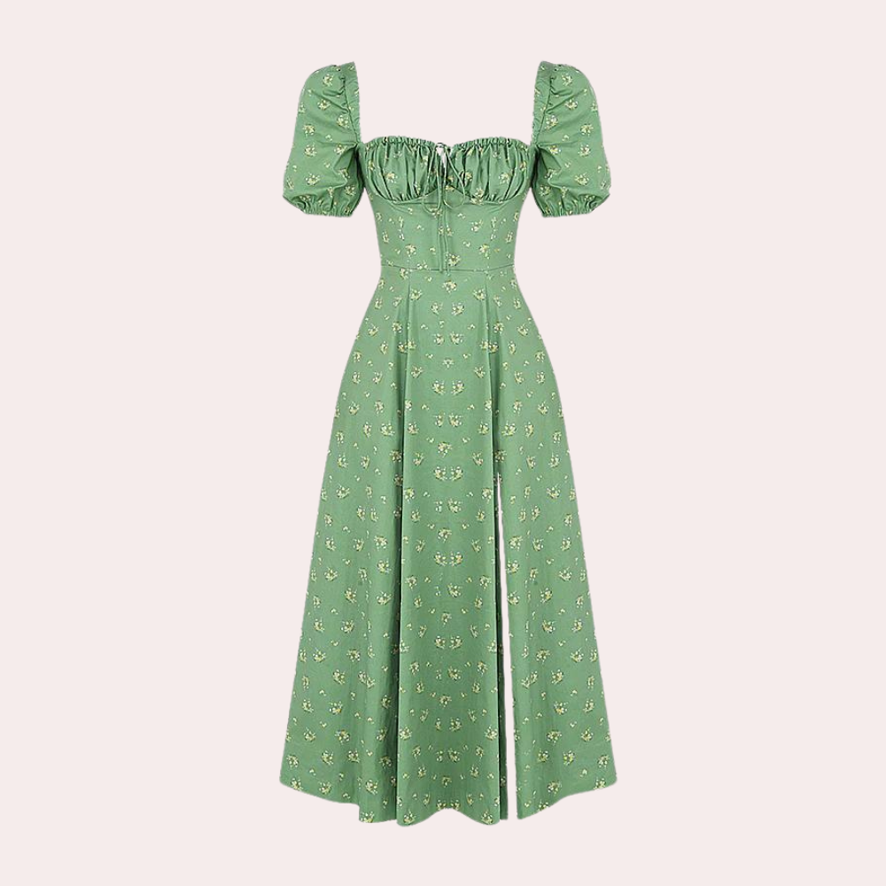 Sylvie - Geblümtes Damenkleid mit Schlitz