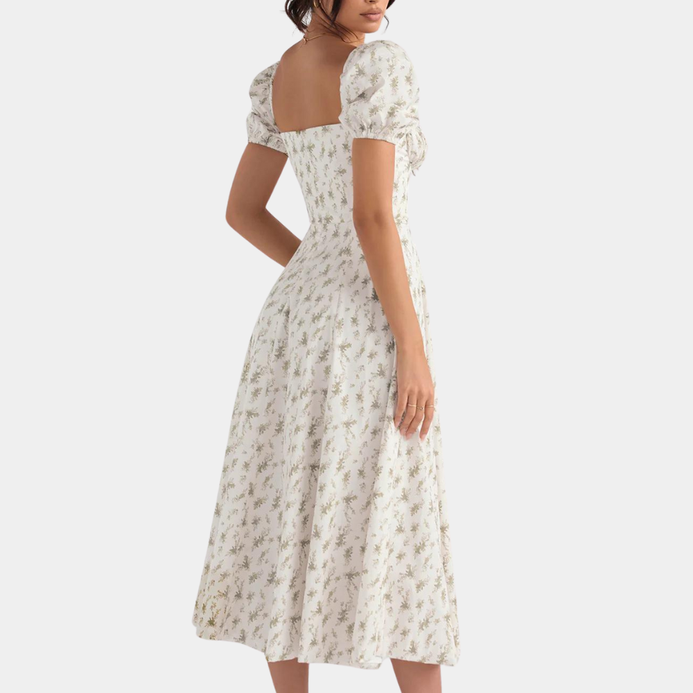 Sylvie - Geblümtes Damenkleid mit Schlitz