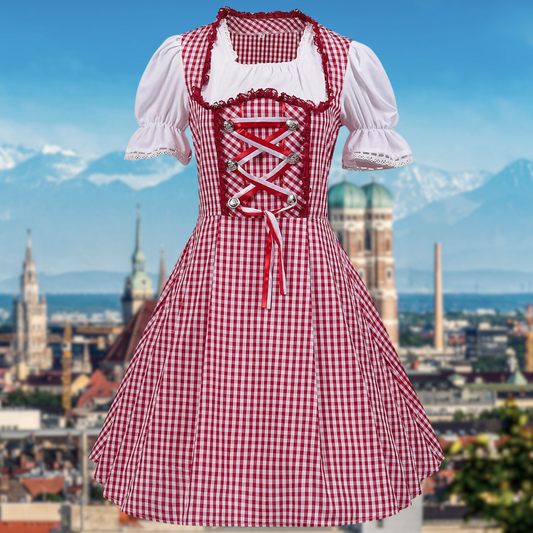 Clara | Dirndlkleid mit Karo-Design und Schnürmieder für Frauen