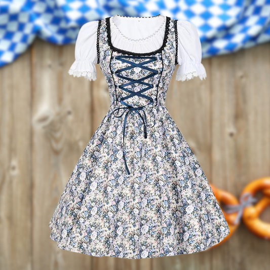 Estelle | Dirndlkleid mit floralem Print und Miederschnürung für Frauen