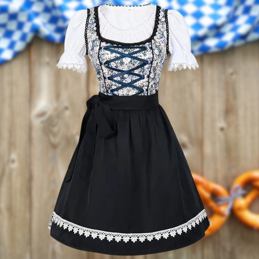 Gertrude | Dirndlkleid mit Blumenmieder und Spitzensaum für Frauen
