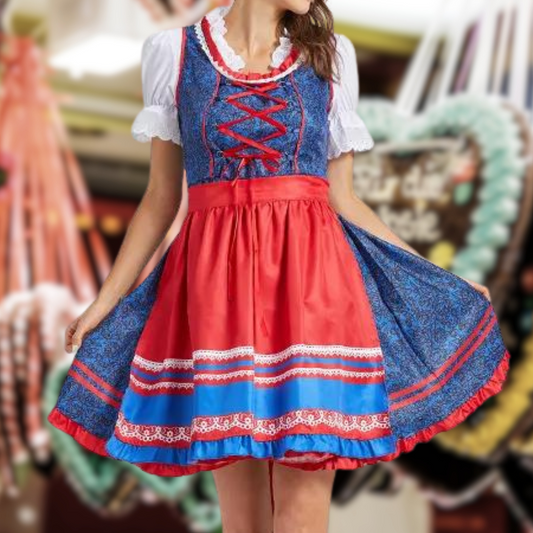 Dirndl ella - einzigartige dirndl für damen mit schürze und bluse