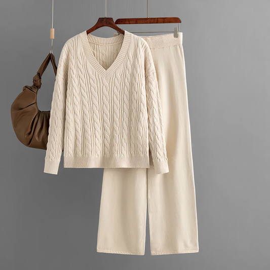Annalise - Winter V-Ausschnitt Strickpullover Set