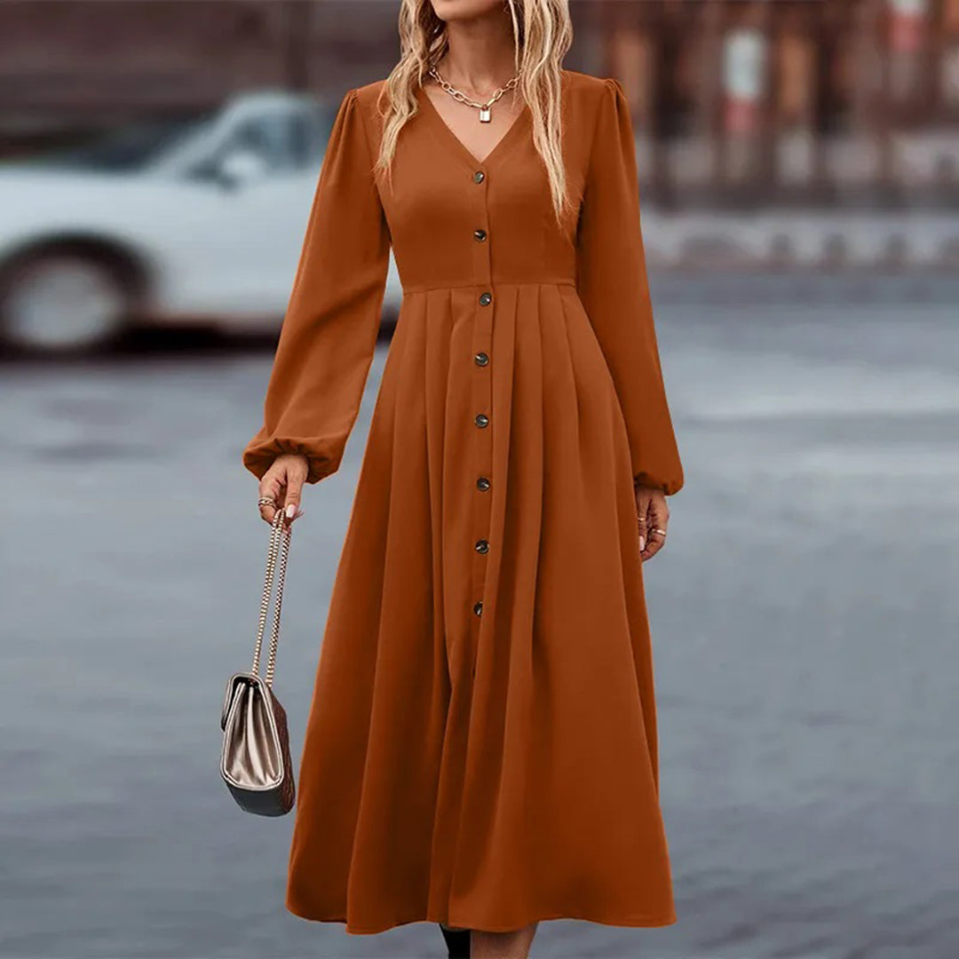 Noa - Langes Kleid mit langen Ärmeln für Frauen