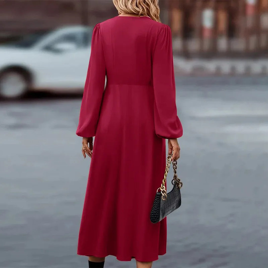 Noa - Langes Kleid mit langen Ärmeln für Frauen