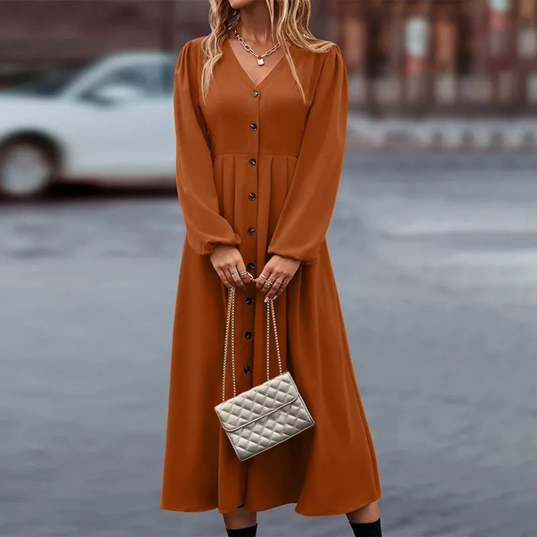 Noa - Langes Kleid mit langen Ärmeln für Frauen