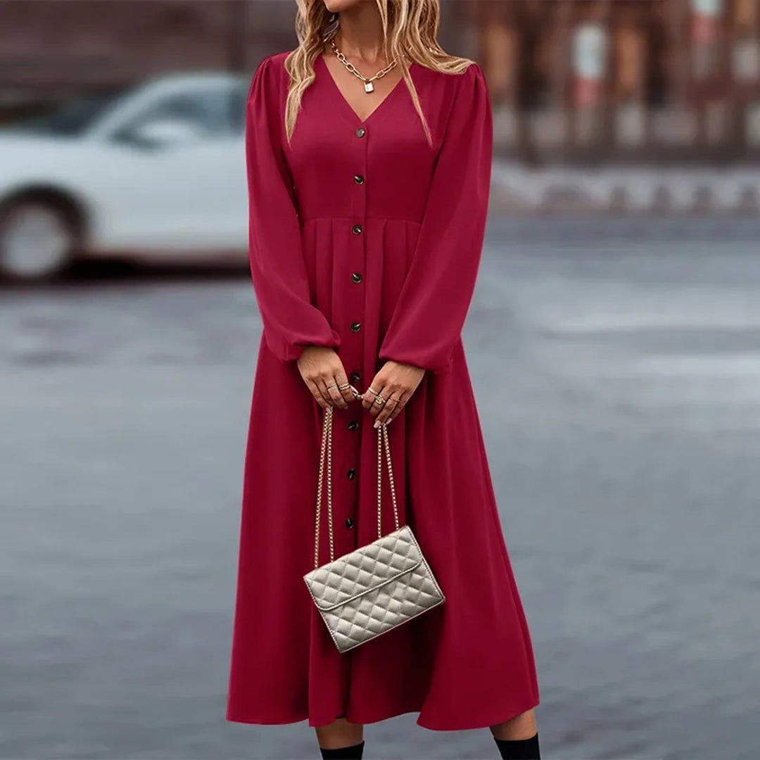 Noa - Langes Kleid mit langen Ärmeln für Frauen