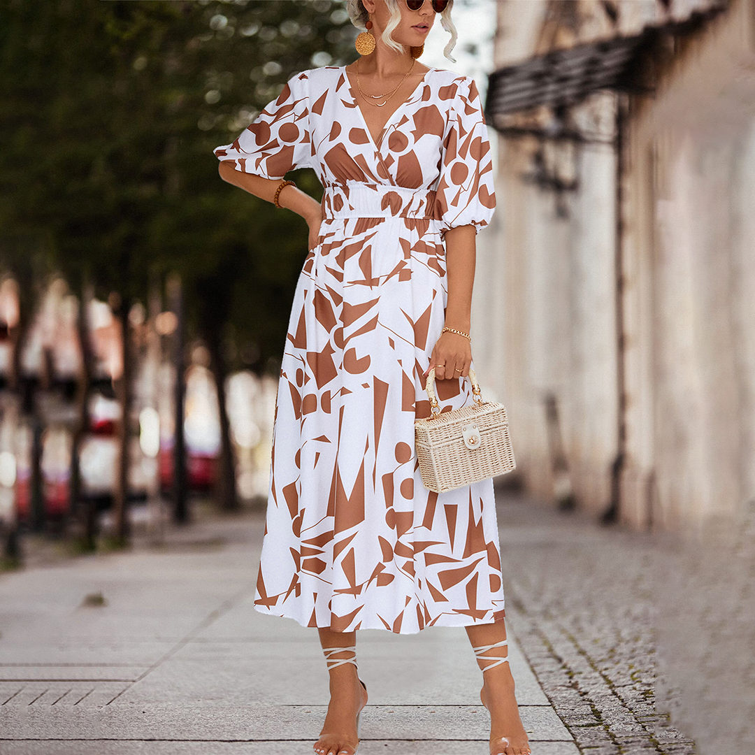Giulia - Lässiges Midikleid mit V-Ausschnitt