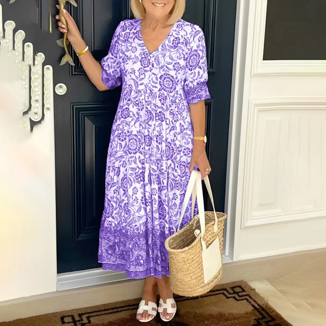 Bronya - Elegantes Kleid mit V-Ausschnitt