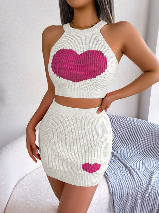 Aeliana - Damen-Kleidungsset mit Herzdruck
