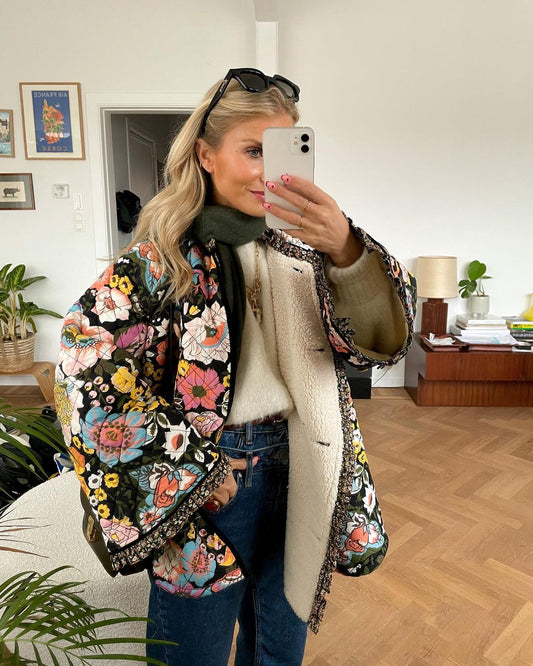 Nina - Blumen Bedruckte Damenjacke