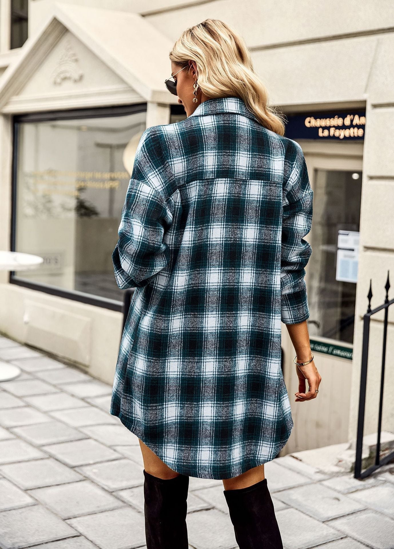 Fanna - Hellblaue Flanellbluse