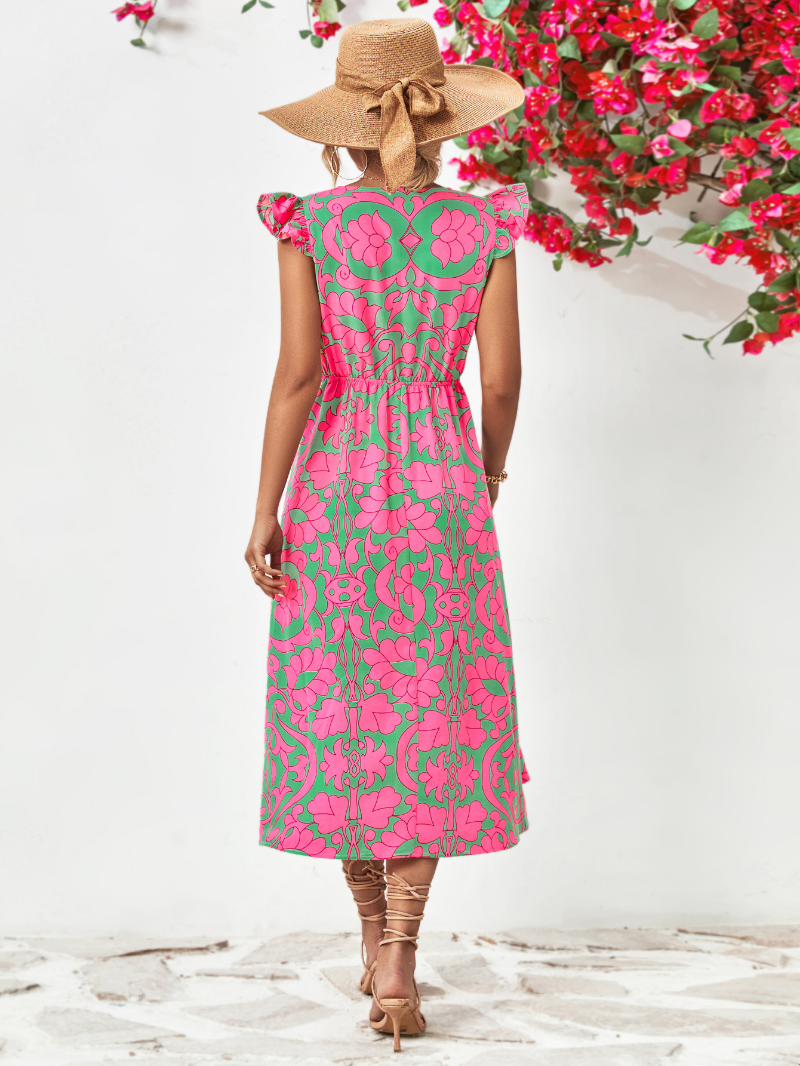 Amarise - Damen Bedrucktes Midikleid