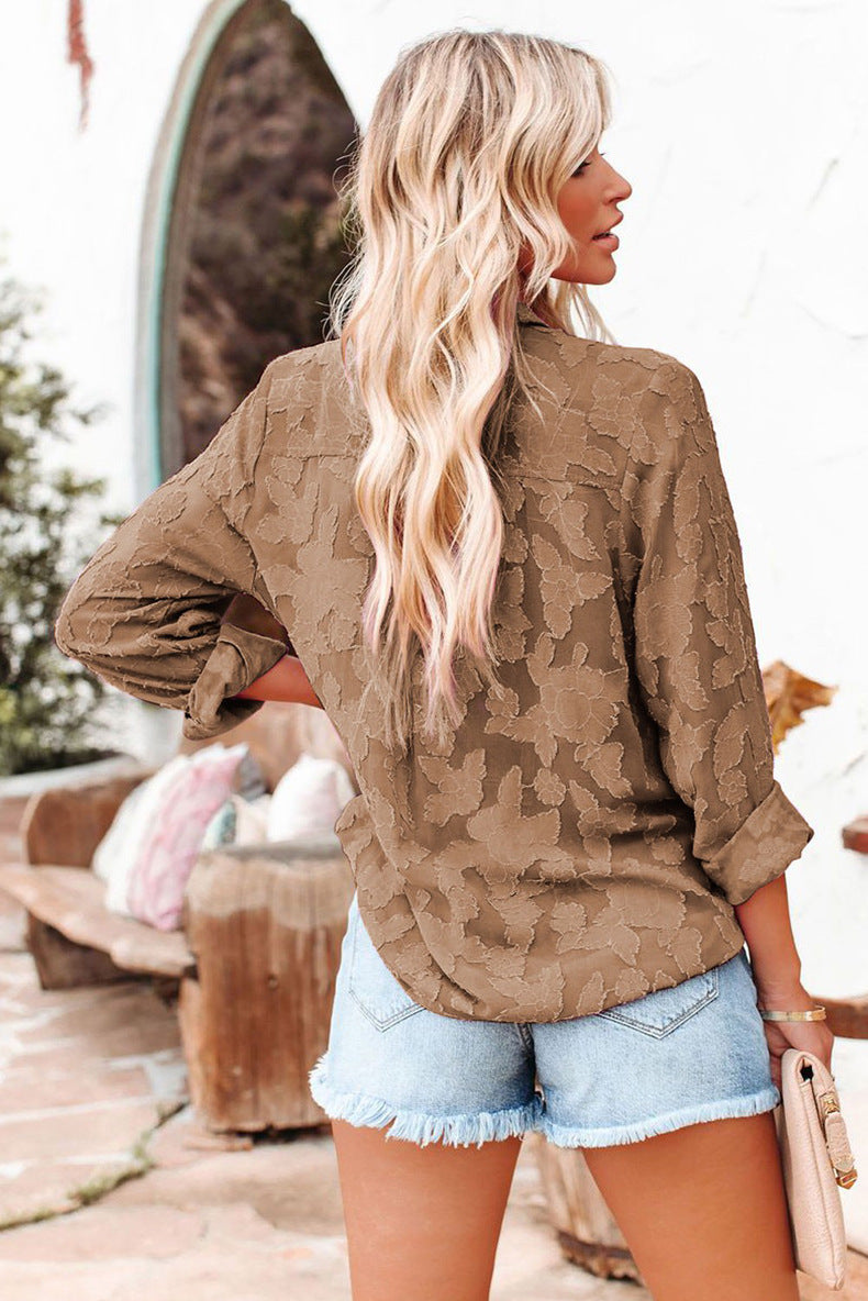 Kaiane - Braune gemusterte Bluse