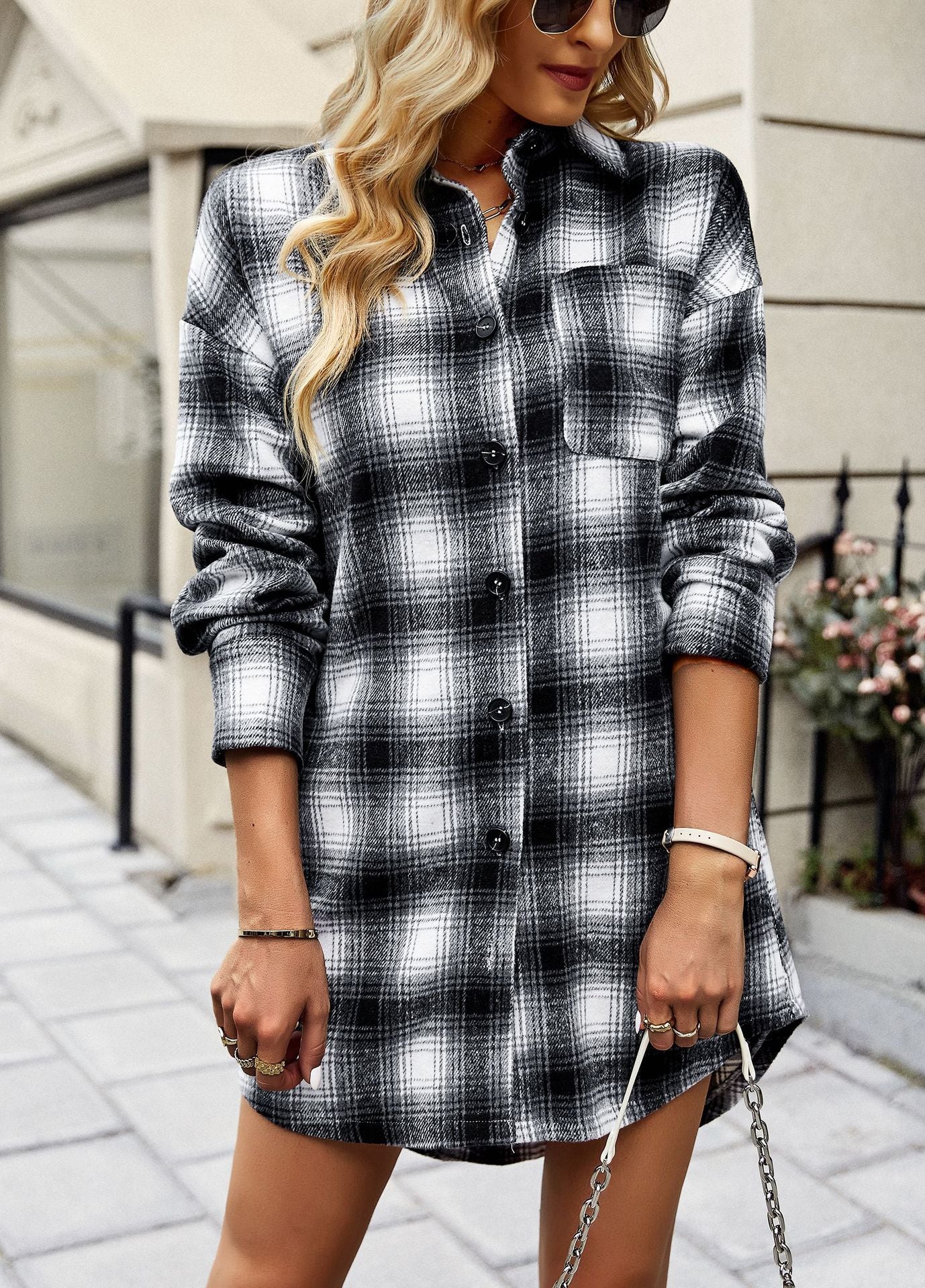 Duova - Lässige Damen-Flanellbluse